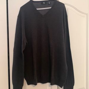 Calvin Klein mens V neck wool sweater